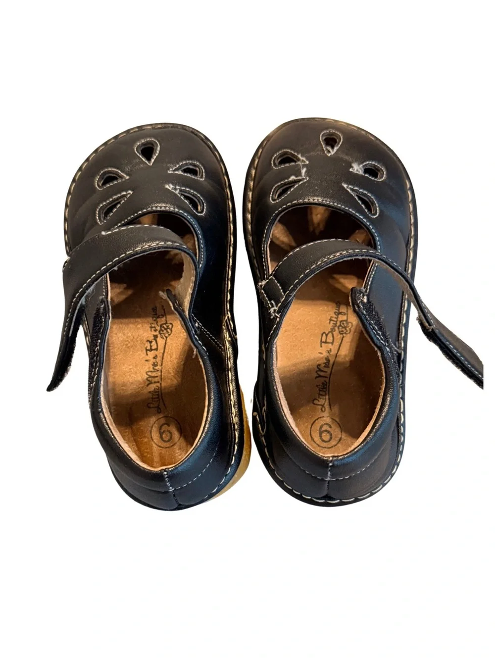 Little Me Boutique Black Squeaker Mary Jane Shoes Size 9
